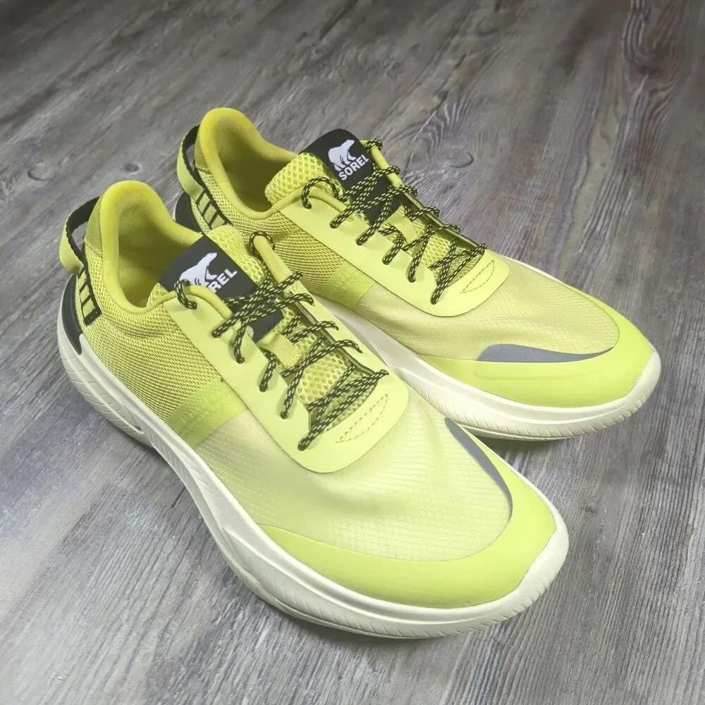 Sorel Women's Size 10.5 Explorer Blitz Lace Up Sneakers Bolt Black Neon Yellow